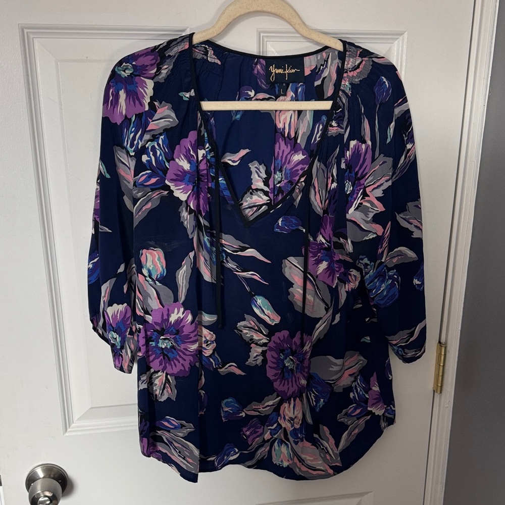 Yumi Kim Women's Floral Blouse - Navy and Purple